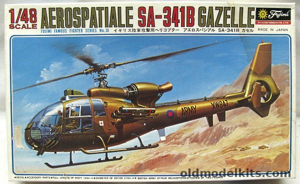 Fujimi 1/48 Aerospatiale SA-341B Gazelle, 5A38-500 plastic model kit